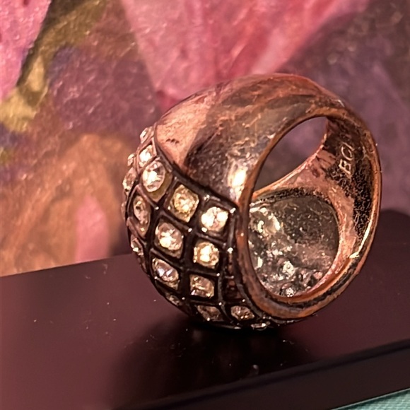 BCBGMaxAzria Silver Rhinestone Ring Size 6 - Picture 3 of 4